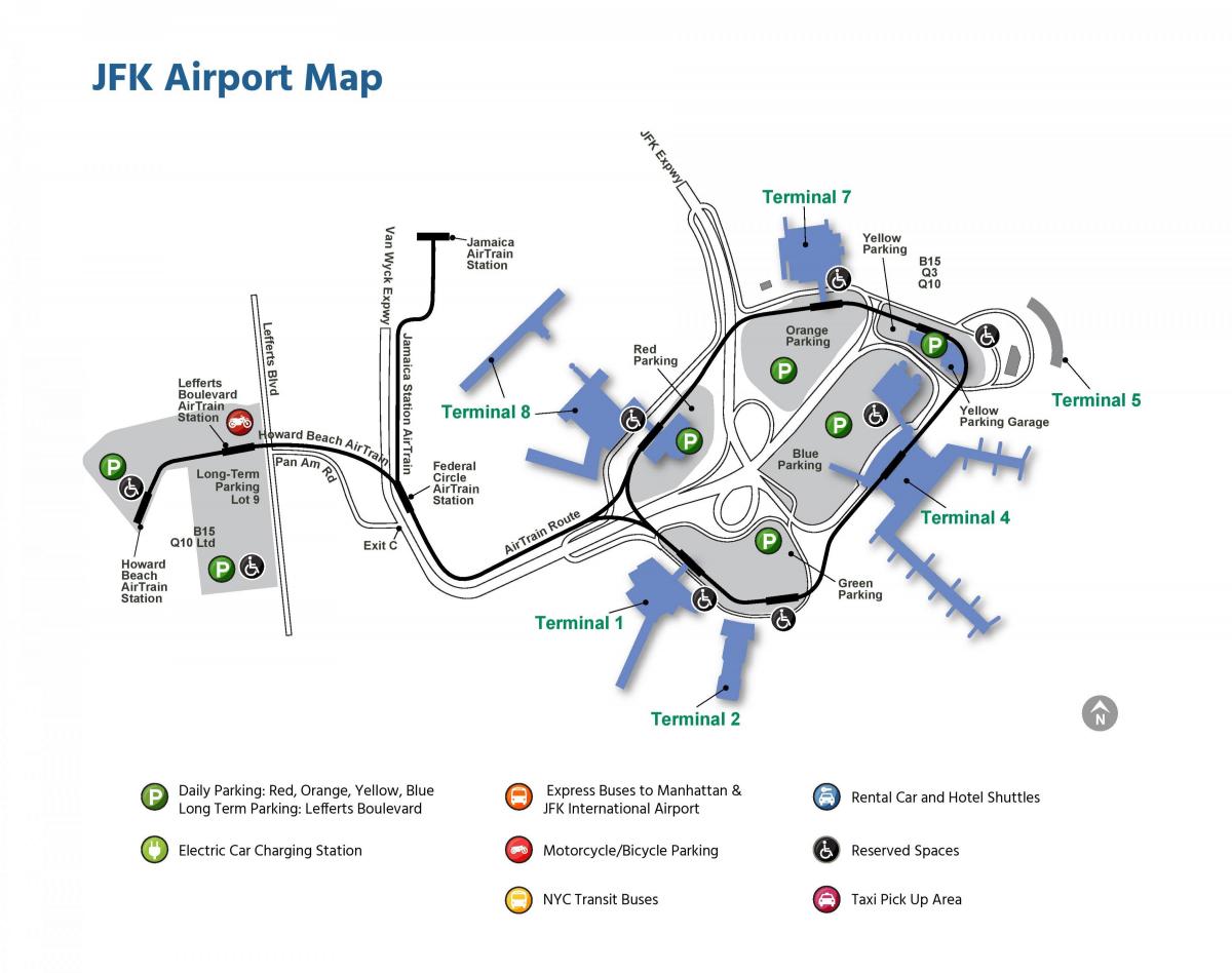 Mappa del terminal dell'aeroporto di Manhattan